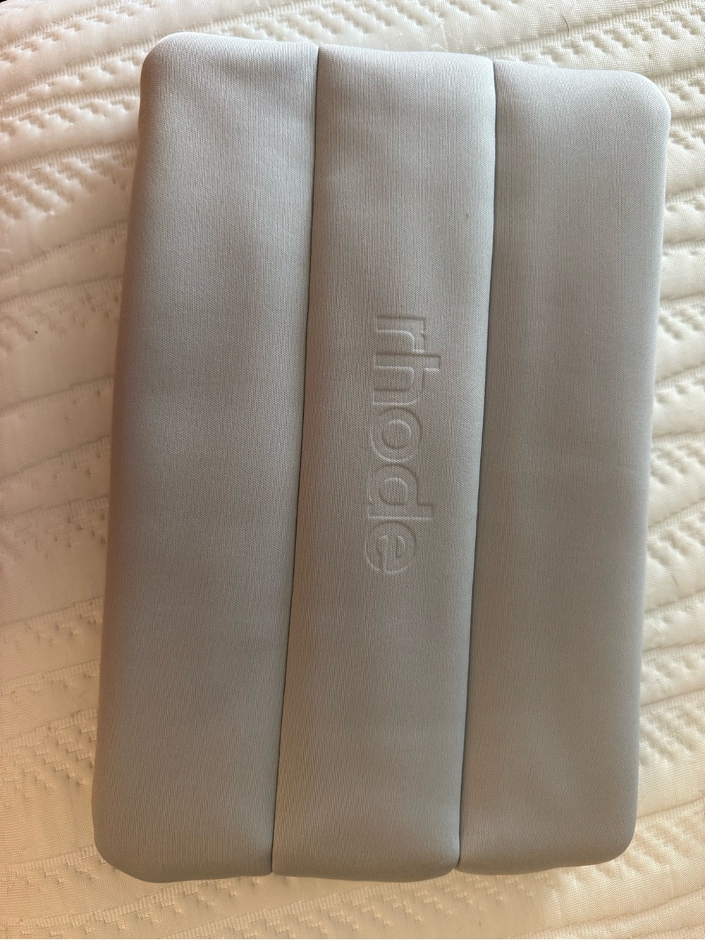 rhode skin light gray zippered travel pouch